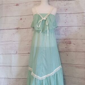 Vintage Boho Wild Honey California Prairie Lace Trim Dress